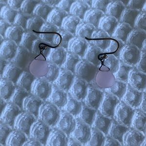 Pink gemstone teardrop earrings